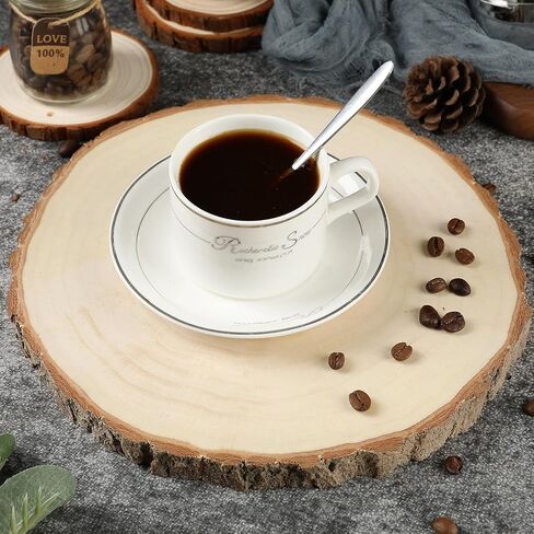 شرائح خشبية كبيرة غير مكتملة للقطع المركزية 1 قطعة 13-14 بوصة قطع مركزية من الخشب الطبيعي لديكور الطاولات، قطع مركزية لحفلات الزفاف الريفية، وجولات خشبية للحرف اليدوية، وأقراص الدوائر الخشبية in Kuwait