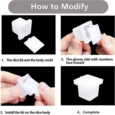 قالب صندوق النرد الراتنج، قالب سيليكون صندوق النرد السداسي مع قالب غطاء للعبة طاولة صب راتنجات الإيبوكسي in Kuwait