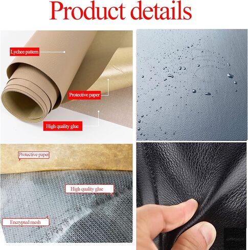 رقعة إصلاح جلدية، مجموعة كبيرة من شريط لاصق ذاتي مقاس 35.56 سم × 137.16 سم للأريكة ومقعد السيارة والأثاث وسترة إصلاح قماش الأحذية، أزرق in Kuwait