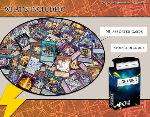 مجموعة بطاقات Lightning مكونة من 50 بطاقة Yugioh بالإضافة إلى صندوق LCC واحد in Kuwait