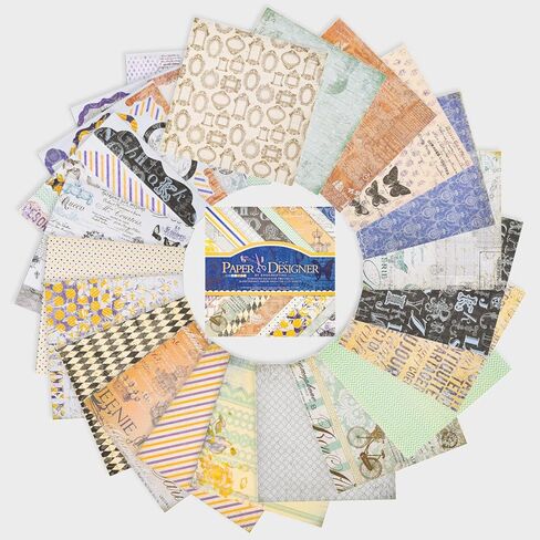 EAMOTOL الرجعية سكرابوكينغ ورقة الوسادة 7 "× 7"، 40 ورقة سوداء الأزهار منقوشة جانب واحد خلفية الزخرفية للحرف الكولاج اوريغامي مواد صناعة البطاقات هدية DIY ألبوم الصور in Kuwait