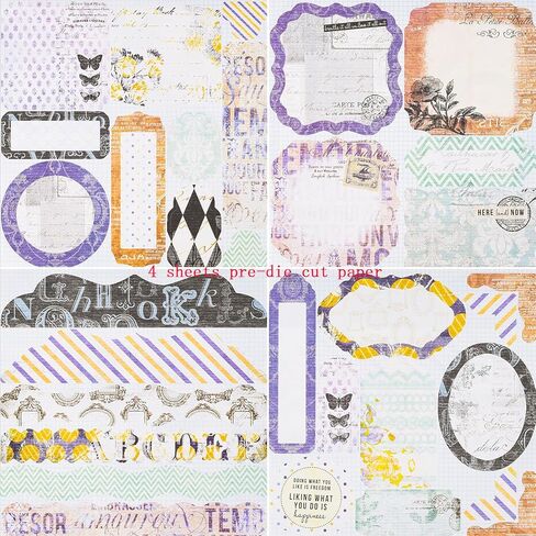 EAMOTOL الرجعية سكرابوكينغ ورقة الوسادة 7 "× 7"، 40 ورقة سوداء الأزهار منقوشة جانب واحد خلفية الزخرفية للحرف الكولاج اوريغامي مواد صناعة البطاقات هدية DIY ألبوم الصور in Kuwait