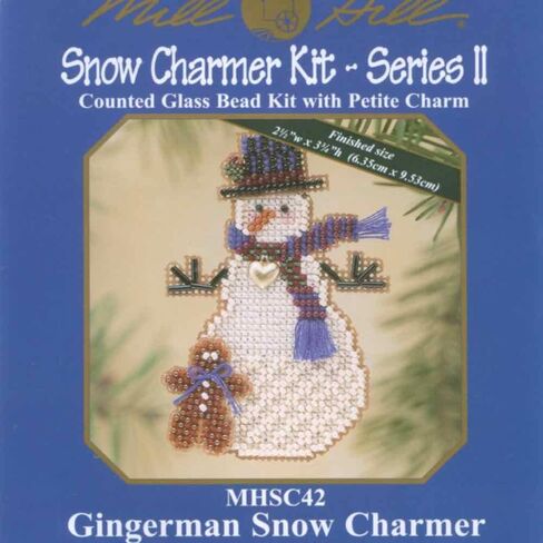 Mill Hill Gingerman Snow Charmer Beaded Counted Cross Stitch Ornament Snowman Kit Mill Hill 2003 Snow Charmers MHSC42 in Saudi Arabia