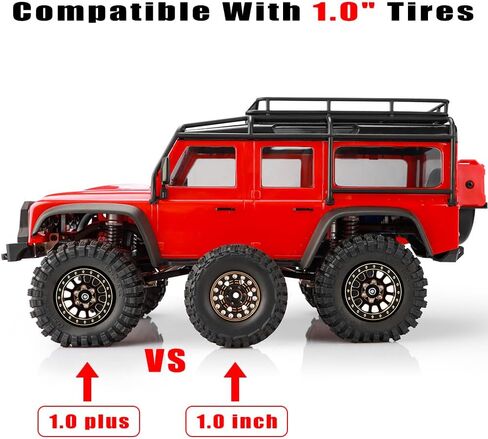 EPINON نحاس كامل 1.0 بوصة بالإضافة إلى عجلات Beadlock مجموعة حافة عجلة RC - 3.5 مم لـ TRX4M محوري SCX24 FMS FCX24 1/18 1/24 RC ملحقات ترقية السيارة الزاحفة (4 قطع ذهبي أسود) in Kuwait