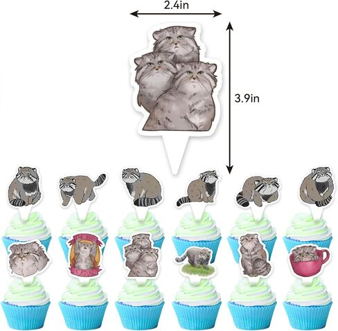 Steppe Cat Party Decorations Pallas Cat Birthday Party Supplies Includes Steppe Cat Birthday Banner Cake Topper Cupcake Toppers Balloons for Steppe Cat Birthday Supplies Kitten Party in Kuwait