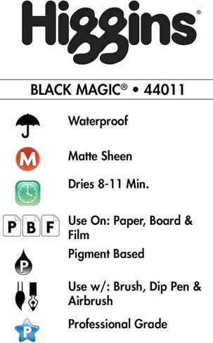Higgins Black Magic Pigmented Drawing Ink, 1 Ounce Bottle (44011) in Saudi Arabia