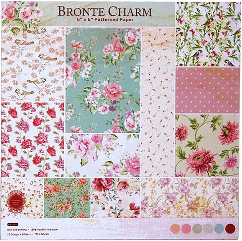 24 ورقة من ورق القصاصات بنمط الزهور مقاس 6 × 6 من Valley of Vera للمجلات غير المرغوب فيها والحرف الورقية وصناعة البطاقات in Kuwait