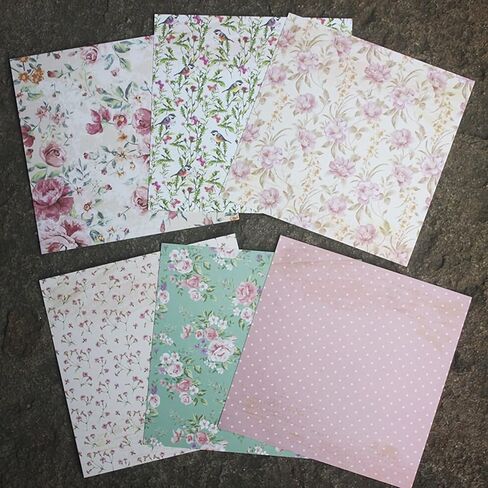 24 ورقة من ورق القصاصات بنمط الزهور مقاس 6 × 6 من Valley of Vera للمجلات غير المرغوب فيها والحرف الورقية وصناعة البطاقات in Kuwait