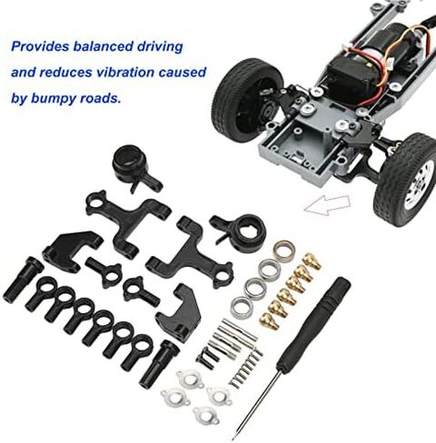 RC Suspension Arm Steering Kit, RC Front Upper and Rear Suspension Arms Steering Kit with Pull Rods Steering Linkage for WPL D12 RC Car in Saudi Arabia
