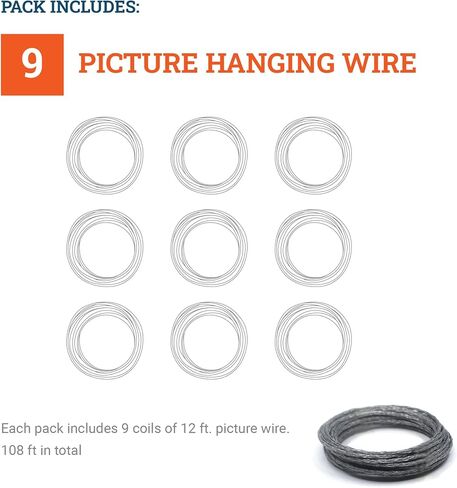 Picture Hanging Wire #2-9 ft Braided Wire - 12 pcs - 108 ft Total in Saudi Arabia