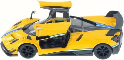 KiNSMART 2016 Pagani Huayra BC Yellow w/Race Strips 5" 1:38 Scale Die Cast Model Toy Car w/Pullback Action in Saudi Arabia
