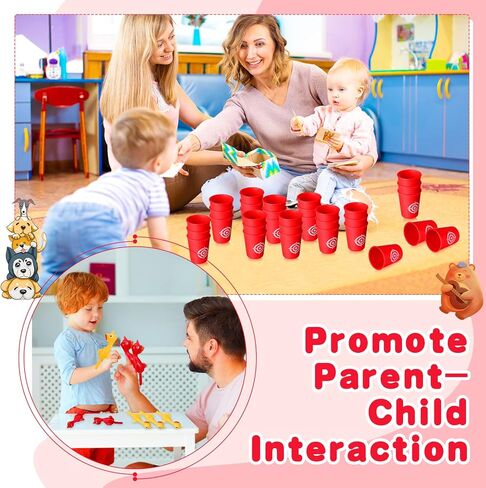 Leitee 96 Pcs Chicken Shooting Games Slingshot Chicken Rubber Chicken Flick Chicken with 48 Rubber Chicken Slingshot and 48 Dart Cups for Easter Christmas Halloween Birthday Party in Saudi Arabia