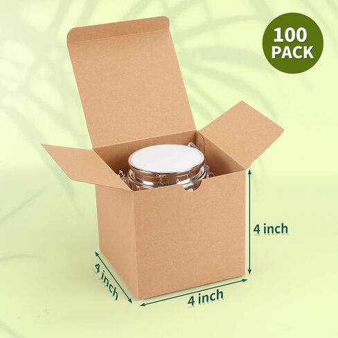 ZBEIVAN 4x4x4 Gift Box for Presents 100 Pack, Small Bridesmaid Proposal Gift Boxes with Lid for Wedding, Party Gift Wrapping,Brown in Saudi Arabia