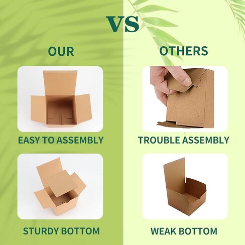 ZBEIVAN 4x4x4 Gift Box for Presents 100 Pack, Small Bridesmaid Proposal Gift Boxes with Lid for Wedding, Party Gift Wrapping,Brown in Saudi Arabia