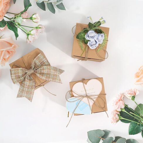 ZBEIVAN 4x4x4 Gift Box for Presents 100 Pack, Small Bridesmaid Proposal Gift Boxes with Lid for Wedding, Party Gift Wrapping,Brown in Saudi Arabia
