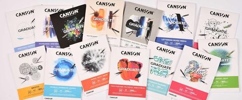 CANSON Graduate Bristol 180gsm A3 Paper, Very Smooth, Pad Glued Short Side, 20 Bright White Sheets, Ideal for Student Artists in Saudi Arabia