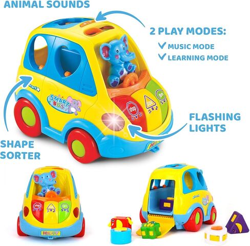 كليفر كوبيه - فارز أشكال السيارة مع الموسيقى والأضواء والحركة - 5 مكعبات على شكل حيوانات، خياران للصوت، وضعان للعب - لعبة سيارة أنشطة للأطفال الرضع والأطفال الصغار الذين تزيد أعمارهم عن 18 شهرًا in Kuwait