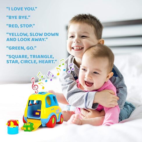 كليفر كوبيه - فارز أشكال السيارة مع الموسيقى والأضواء والحركة - 5 مكعبات على شكل حيوانات، خياران للصوت، وضعان للعب - لعبة سيارة أنشطة للأطفال الرضع والأطفال الصغار الذين تزيد أعمارهم عن 18 شهرًا in Kuwait