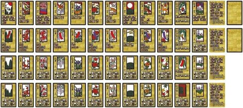 بطاقات لعب Hanafuda، القواعد اليابانية مكتوبة على البطاقات، حجم البطاقة: 2.24x3.50in in Kuwait