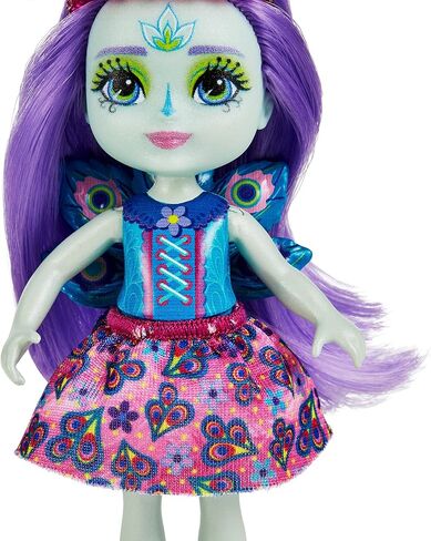Enchantimals Patter & Piera Peacock Sister Dolls (6-in & 4-in) & 2 Animal Figures, Removable Skirt and Accessories, Great Gift for Kids Ages 3Y+ in Kuwait