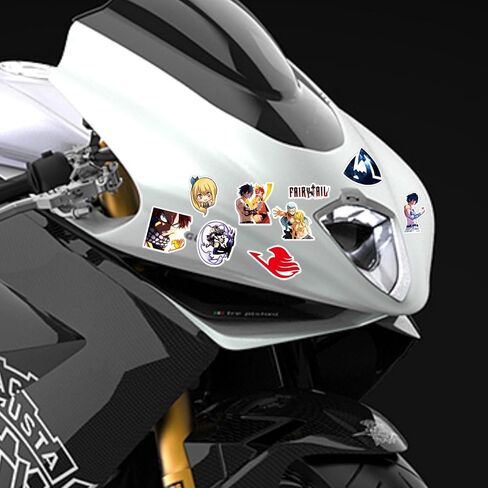 عبوة من 50 ستيكر لاصق فيري تيل، حجم مثالي، مادة الفينيل، ملصقات فينيل مقاومة للماء بتصميم انيمي ياباني، رائعة للجيتار والنوت بوك ولوح التزلج والحافظات والدراجات النارية، مثالية للاطفال in Kuwait