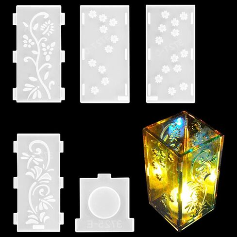 FineInno Lantern Resin Mold Hollow Pen Holder Silicone Molds for DIY Epoxy Candle Holder Jewelry Container Box Home Decor in Kuwait