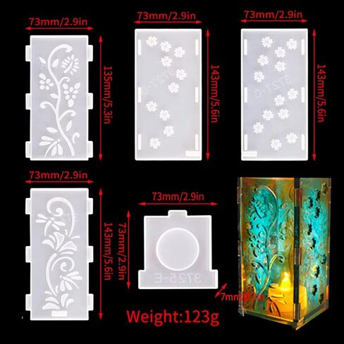 FineInno Lantern Resin Mold Hollow Pen Holder Silicone Molds for DIY Epoxy Candle Holder Jewelry Container Box Home Decor in Kuwait
