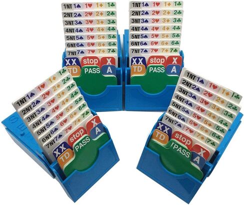 Time Walker Set of 4 Sky Blue Plastic Partner Bridge Bidding Boxes with Scoring Cards Card Games Bid Device in Saudi Arabia