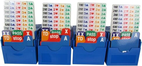 Time Walker Set of 4 Sky Blue Plastic Partner Bridge Bidding Boxes with Scoring Cards Card Games Bid Device in Saudi Arabia