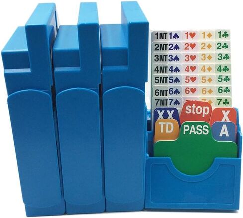 Time Walker Set of 4 Sky Blue Plastic Partner Bridge Bidding Boxes with Scoring Cards Card Games Bid Device in Saudi Arabia