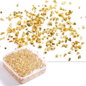 2-4MM Crushed Glass Irregular Stone Chunky Sequins Iridescent Flakes for Craft DIY Vase Filler Epoxy Nail Art Accessories 80G/Box (Blue)