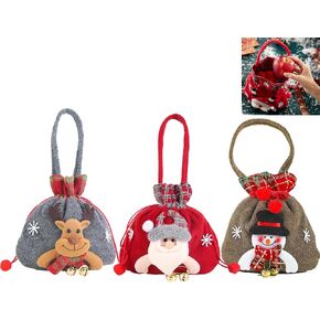 أكياس هدايا عيد الميلاد من VisTapex مع رباط، وحقائب دمى هدايا عيد الميلاد، وأكياس تفاح عشية عيد الميلاد، وحقائب هدايا عيد الميلاد، وحقائب هدايا سانتا سنومان دير (3 قطع) in Kuwait