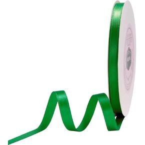 VATIN 1/4 inch Single Faced Emerald Polyester Satin Ribbon - 6 Yards Spool, Perfect for Wedding Decor, Wreath, Package Wrapping and Other Projects