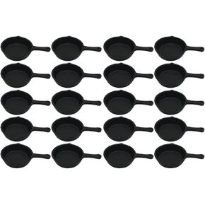 SEWACC 20 Pcs Pan Pendant Dollhouse Cooking Pot Ornament Dollhouse Kitchenware DIY Craft Embellishments Mini Frying Pans Play Miniture Skillet Tiny Dolls Micro Scene Plastic Container Egg