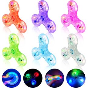 SoulLife 6 Pack Light Up Fidget Spinners Toys, LED Crystal Finger Sensory Toys, ADHD Anxiety Stress Relief Toys, Birthday Return Gifts Classroom Prize Student Gifts Basket Stocking Stuffers in Kuwait