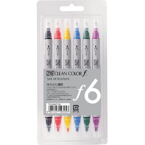 Kuretake Zig Twin Tip Marker Clean Color f, 12 Color Set (TCS-6000T/12V)