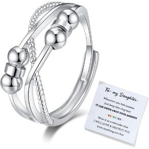 جن اكس ان خاتم فيدجيت تو ماي ابنت، خاتم فيدجيت لتخفيف القلق للنساء، خاتم قابل للتعديل لتخفيف القلق بالوان قوس قزح، هدايا مجوهرات in Kuwait