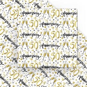 WRAPAHOLIC Wedding Wrapping Paper Sheet - 12 Sheets Diamond Ring Design Folded Flat for Celebration, Party Present Packing - 19.7 Inch X 30 Inch Per Sheet