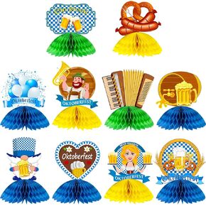 10 PCS Oktoberfest Party Decorations Oktoberfest Honeycomb Centerpieces Oktoberfest Table Centerpieces Bavaria Theme Party Supplies Beer Party Table Decorations German Beer Festival Decorations in Saudi Arabia