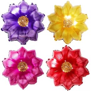 16 قطعة من بالونات عباد الشمس من الفويل على شكل زهرة عباد الشمس بالونات مايلر للصيف المشرقة واعياد الميلاد وديكور حفلات الزفاف لوازم تزيين حفلات هاواي in Kuwait