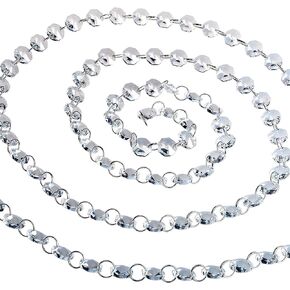 H&D 6FT Glass Crystal 14mm Octagon Beads Chain Chandelier Prisms Hanging Wedding Garland (Sky Blue)
