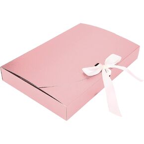 PENINSULA LOVE 10 PCS Rectangle Gift Box with Ribbon Bowknot Scarves Shirt Lingerie Wrapping Box for Christmas New Year Birthday Valentine Day Wedding Anniversary Party