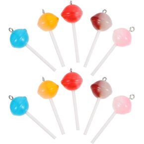 SEWACC 30 Pcs Lollipop Pendant Charms Keychain Pendant Resin Charm for Bracelet Earring DIY Jewelry Making Pendants (Random Color)