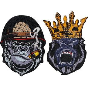 رقع غوريلا غاضبة تثبت بالكي من بوهاقا - رقع حيوانات رائعة لحقائب الظهر - يمكن كيها / خياطتها in Kuwait