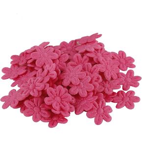 100pcs Artificial Flowers Felt Cloth Five-PetalFlower Embossing Fake Flower for Wedding Home Decor DIY Scrapbooking Wreath Lore (Blue) in Kuwait