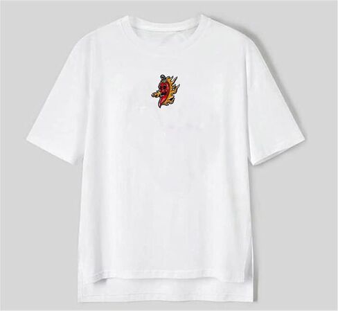 رقع مطرزة بشعلة الفلفل الحار تثبت بالكي على الملابس والحقائب والكي على الملابس وملصقات الملابس، رقع لاصقة حراريًا على الملابس، شارات عناصر النار الصخرية ذاتية الصنع in Kuwait