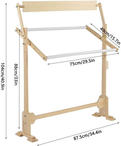 حامل اطار غرز متقاطعة، حامل تطريز قابل للتعديل بزاوية 360 درجة باطار خشبي، حامل ارضي للتطريز والتطريز والاعمال الفنية والخياطة والتطريز in Kuwait