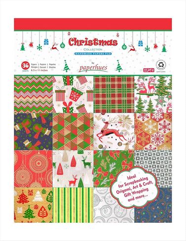 Paperhues Christmas Collection Scrapbook Papers 8.5x11" Pad 36 Sheets. in Kuwait