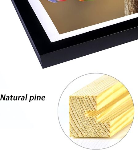 Mxtallup 14x18 Diamond Painting Frames Wood,Display Pictures 12x16 Inch/30X40 cm with Mat or 14x18 Inch /35X45 cm Without Mat, Diamond Art Picture Frame Black (TK004) in Saudi Arabia
