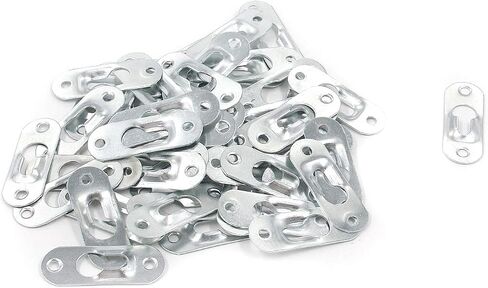 Geesatis 50 PCS Metal Keyhole Hanger Heavy Duty Keyhole Brackets Key Hole Screws Fasteners for Picture Frames, with Mounting Screws, Silver, Length 1.7 inch in Saudi Arabia